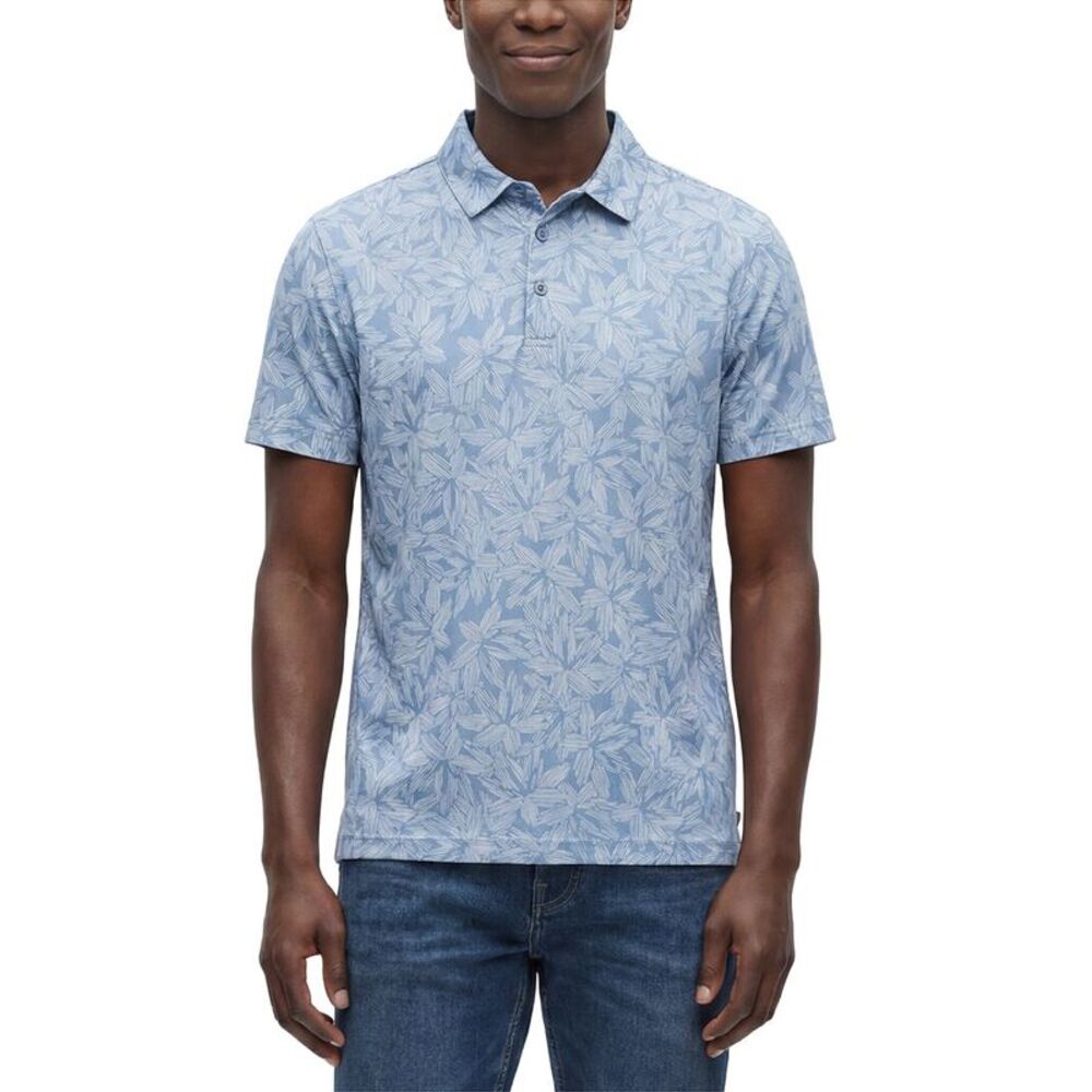Vintage Summer Mens  Tech Performance Polo Shirt, Blue